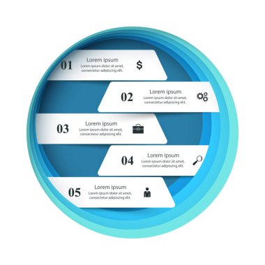 İş Infographics origami stil vektör çizim.