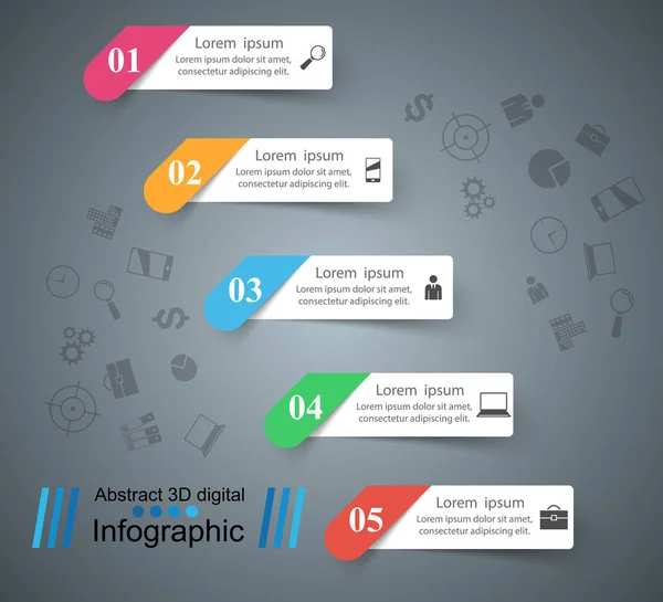 Zakelijke Infographics origami stijl vectorillustratie. — Stockvector