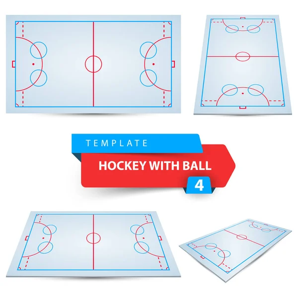 Hockey with ball. Four items template.