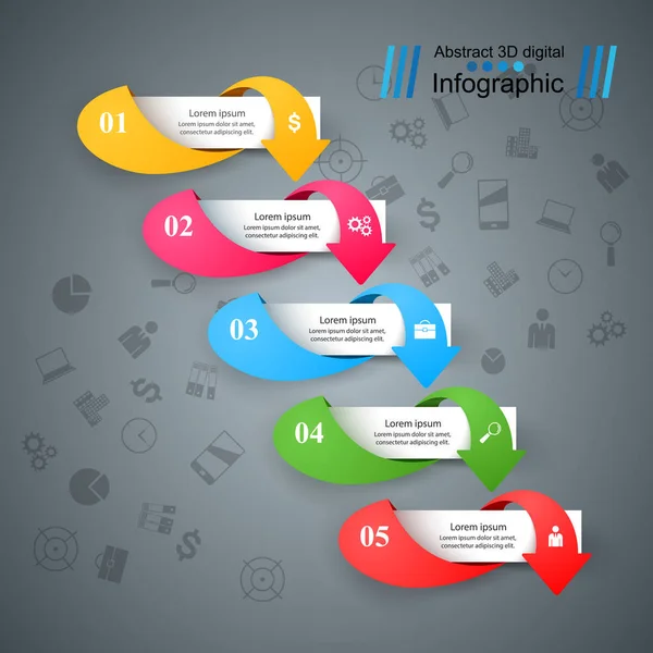 Business Infographies origami style Illustration vectorielle . — Image vectorielle