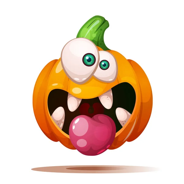 Cute, funny, crazy pumpkin characters. Halloween illustration. — Stock Vector