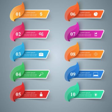 Kağıt iş Infographic. Yaprak simgesi. on.