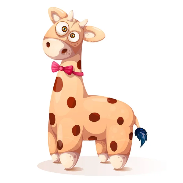 Niedliche, lustige Teddygiraffe - Cartoon-Illustration. — Stockvektor