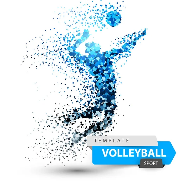 Voleybol nokta resimde beyaz zemin üzerine.