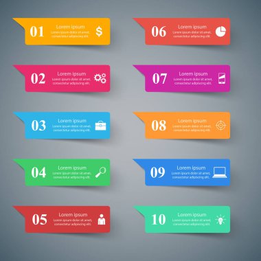 On öğe ayarlayın. İş Infographic.