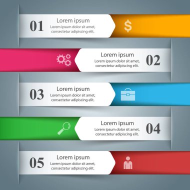 İş Infographics origami stil vektör çizim.