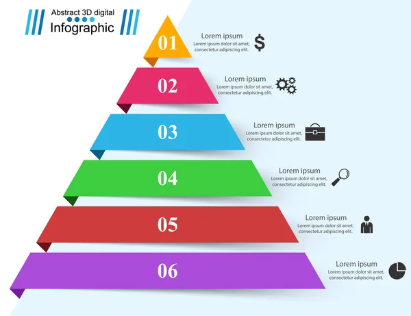 İş Infographics origami stil vektör çizim piramit.