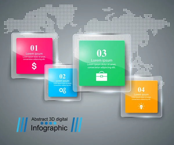 Ilustracja wektorowa stylu origami biznesu infografiki. I szkło — Wektor stockowy