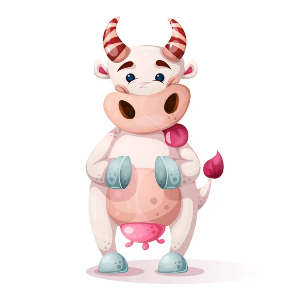Bonitos, engraçados, bonitos personagens de vaca . —  Vetores de Stock