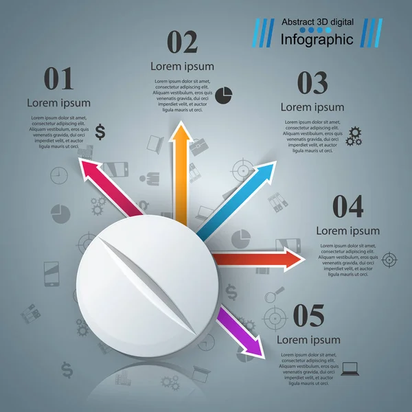 Tablet p-piller, farmakologi infographic. — Stock vektor