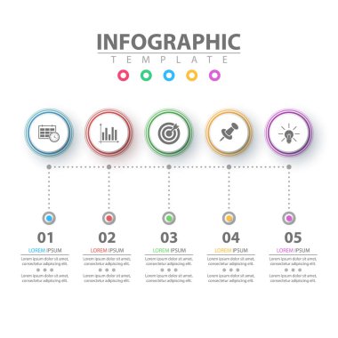 İş Infographic. Kağıt origami şablonu.
