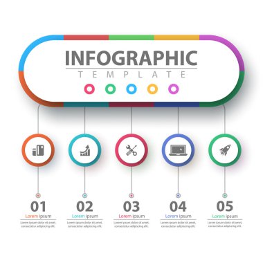 İş Infographic. Kağıt origami şablonu. Vektör eps 10