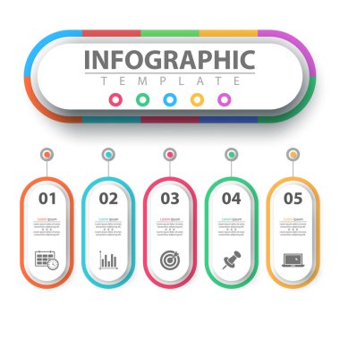 İş Infographic. Kağıt origami şablonu.