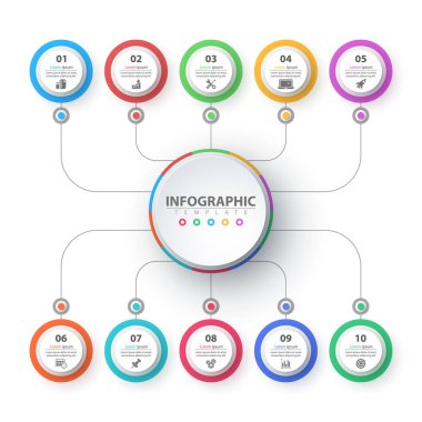 İş Infographic. Kağıt origami şablonu.