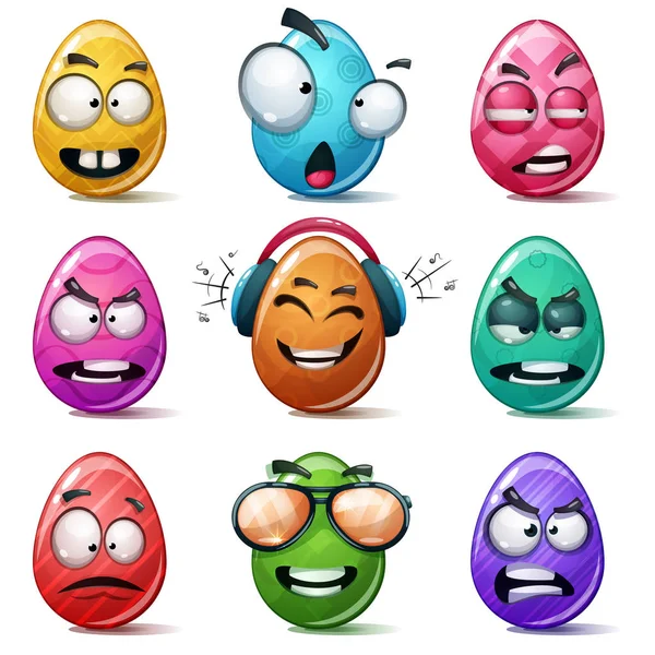 Feliz Pascua, Establecer huevo de color . — Vector de stock