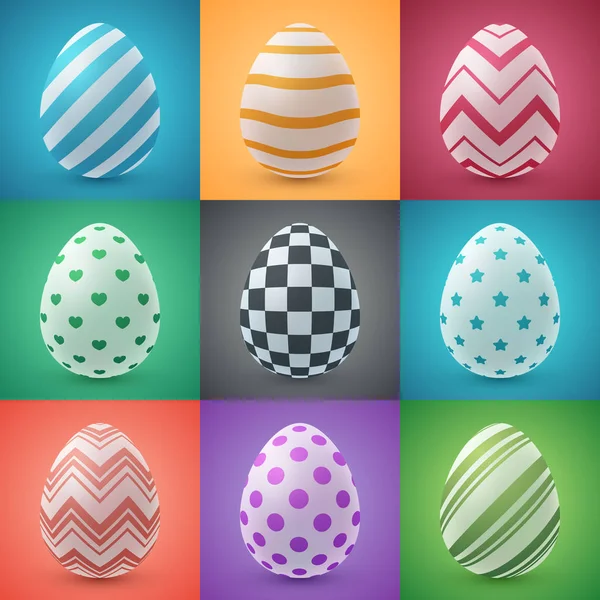 Happy easter cartoon. Set egg icon. — Stock Vector