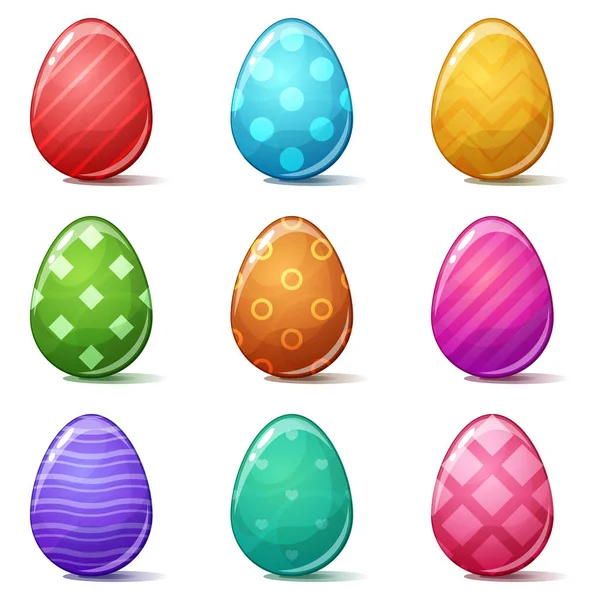 Feliz Pascua, Establecer huevo de color . — Vector de stock