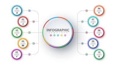 İş Infographic. Kağıt origami şablonu.