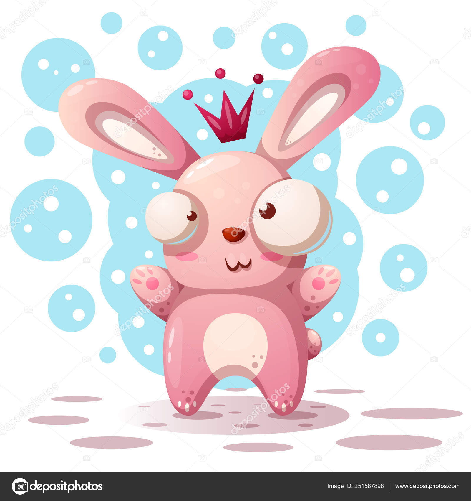 Cute rabbit princess - cartoon illustration Stock Vector by ©rwgusev ...