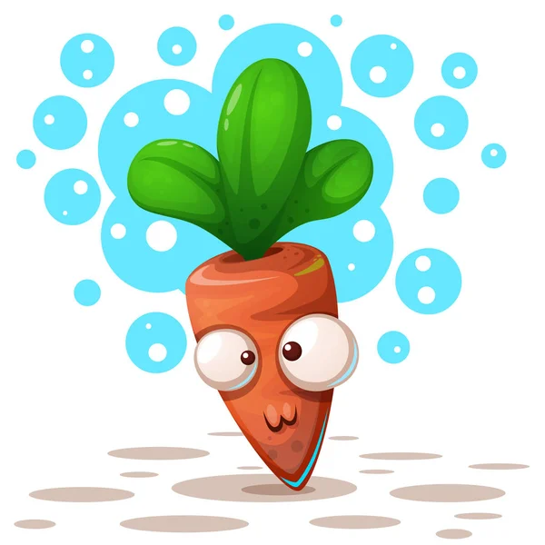 Симпатичная, изящная морковка - иллюстрация к мультфильму — стоковый вектор