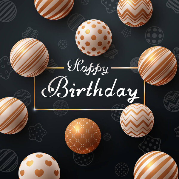 Happy birthday. Beautiful dark template.