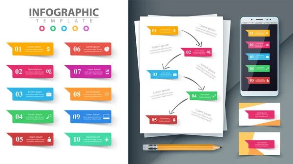 Infografía de negocios. Mockup para su idea . — Vector de stock