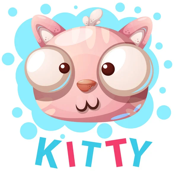 Chaton mignon, personnages de chat illustration de dessin animé . — Image vectorielle