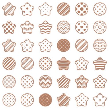 Doku yıldız - gerçekçi Icon set.