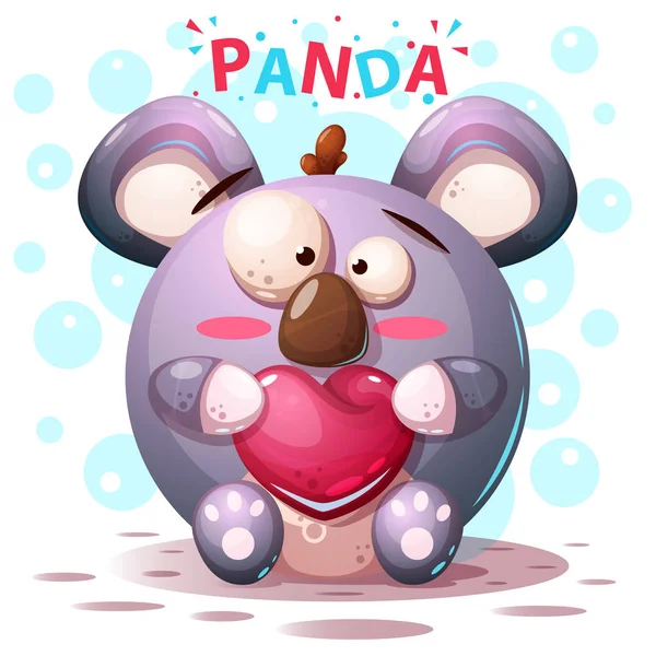Χαριτωμένο panda χαρακτήρες - καρτούν εικονογράφηση — Διανυσματικό Αρχείο