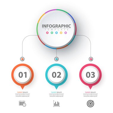 İş Infographic. Kağıt origami şablonu.