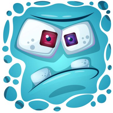 Komik, sevimli canavar karakter. Cadılar Bayramı illüstrasyonu. T-shirt'ler üzerine baskı için.