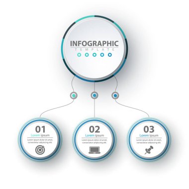 İş Infographic. Kağıt origami şablonu.