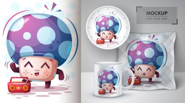 Dans mantar - fikrin için mockup