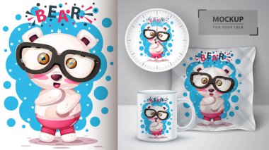 Sevimli kutup ayısı - fikrin için mockup