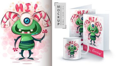 Sevimli canavar - mockup senin fikrin için