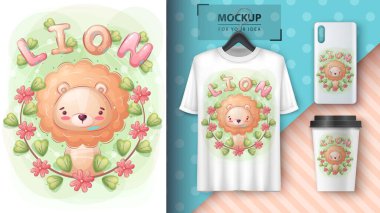 Çiçek ormanının afişi ve ticaretinde sevimli bir yaprak..