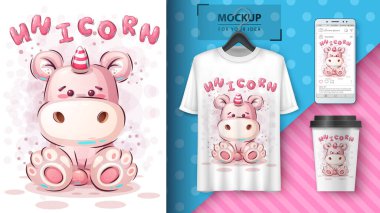 Teddy Unicorn posteri ve pazarlama.