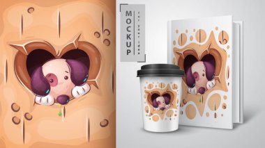 Puppy kalp deliğinde - poster ve pazarlama.