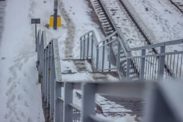 Estación Tren Soviética Invierno —  Fotos de Stock