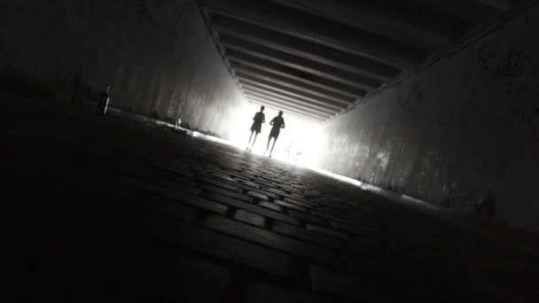 トンネルの端の光は. — ストック動画