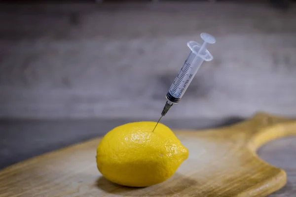 Les Pesticides Les Nitrates Sont Injectés Dans Limon Avec Une — Photo