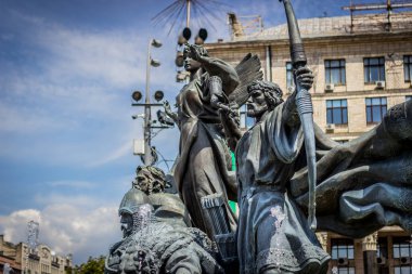 Kiev Ukrayna yaz şehir scape anıt