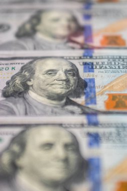 Dolar Kapanışı Konsepti. Amerikan Doları Nakit Para. Yüz Dolarlık Banknotlar.