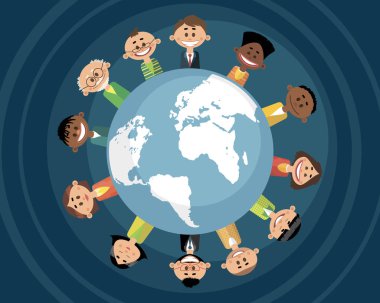 Internet toplum insanlardan vektör çizim