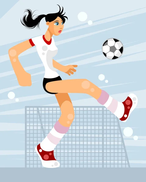 Vektor Illustration Einer Fußballerin — Stockvektor