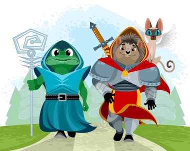 Komik fantezi peri hayvanlar vektör çizim