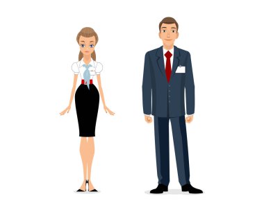 Ofis çalışanları rozetleri ile