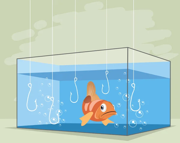 Pesce in un acquario — Vettoriale Stock