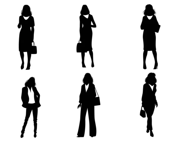 Silhouettes of modern women — ストックベクタ