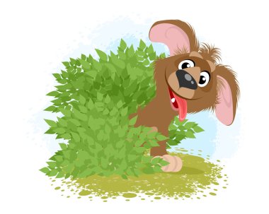 Çalılıklardaki komik köpek.